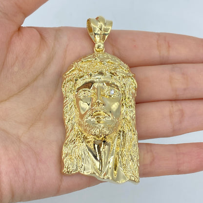 14K Jesus Head Pendant