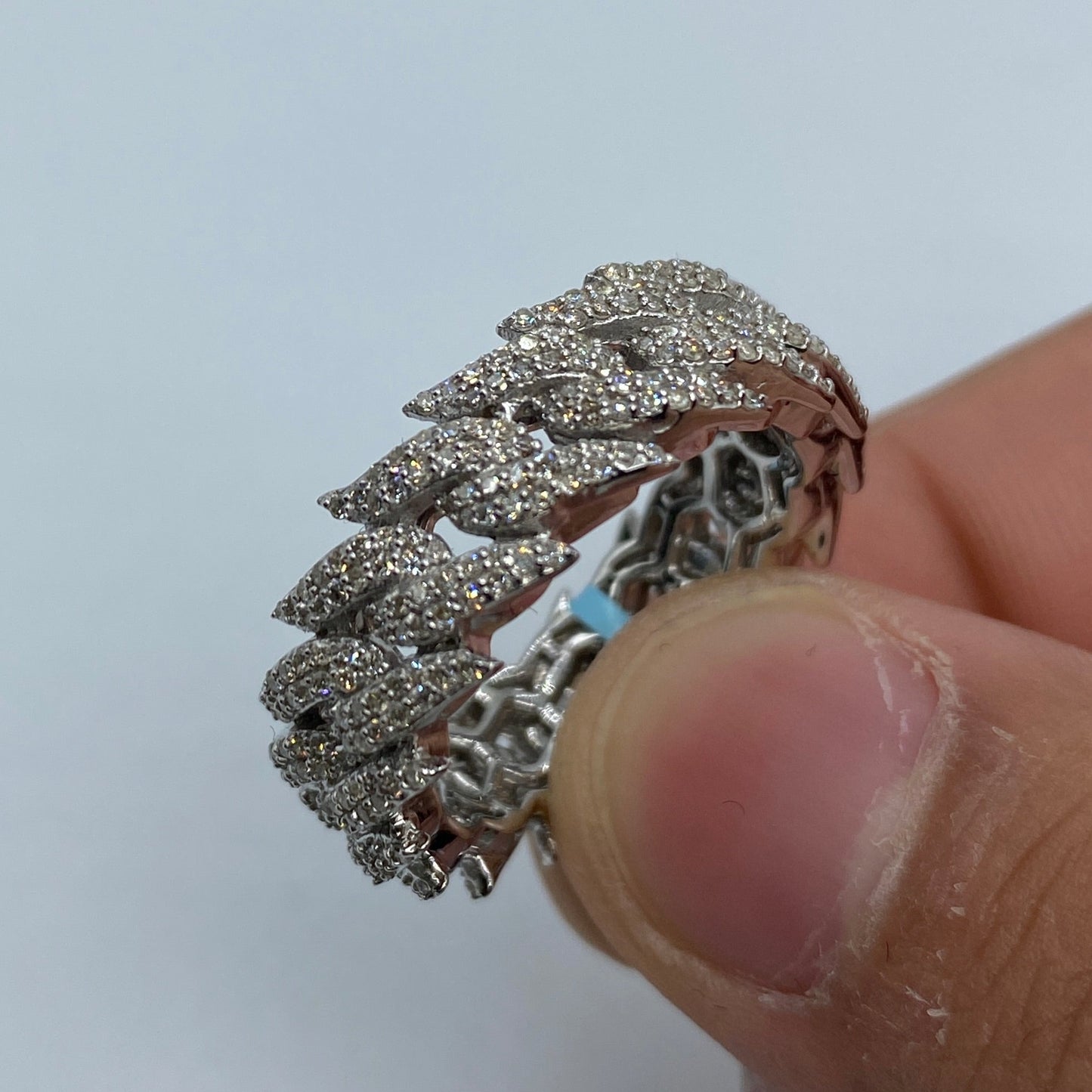 14K Gold 10MM Eternity Cuban Thorn Diamond Ring