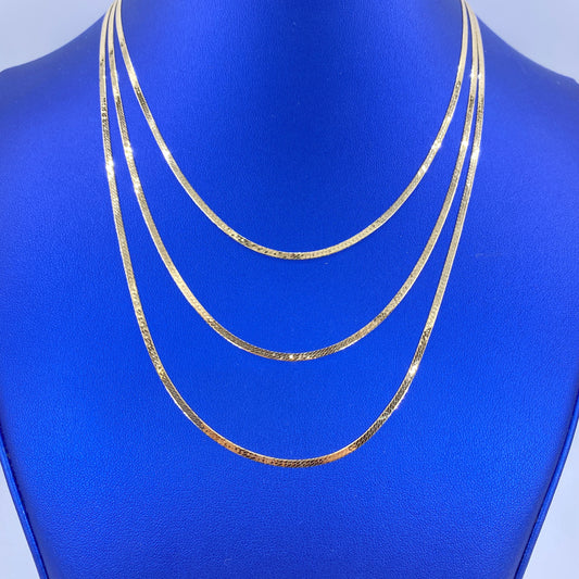 14K Stacked Herringbone Necklace