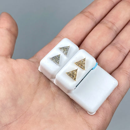 14K Triangle Diamond Baguette Earrings