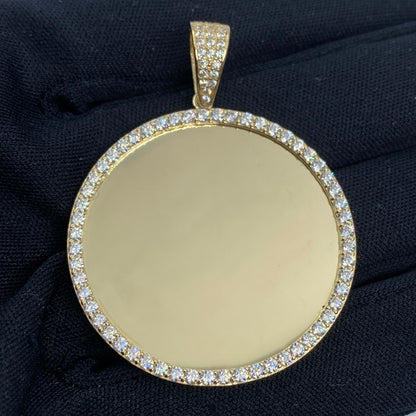 14K Circle Picture Photo Pendant