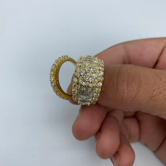 14K Floral Tower Diamond Ring With Matching Band