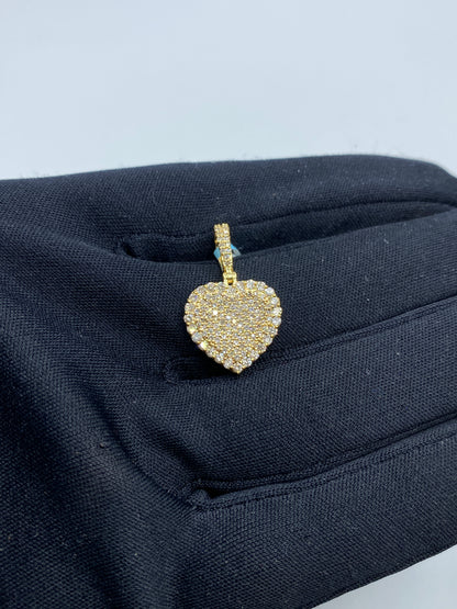 14K Heart Diamond Pendant