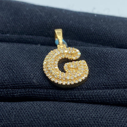 14k Initial G Bubble Pendant