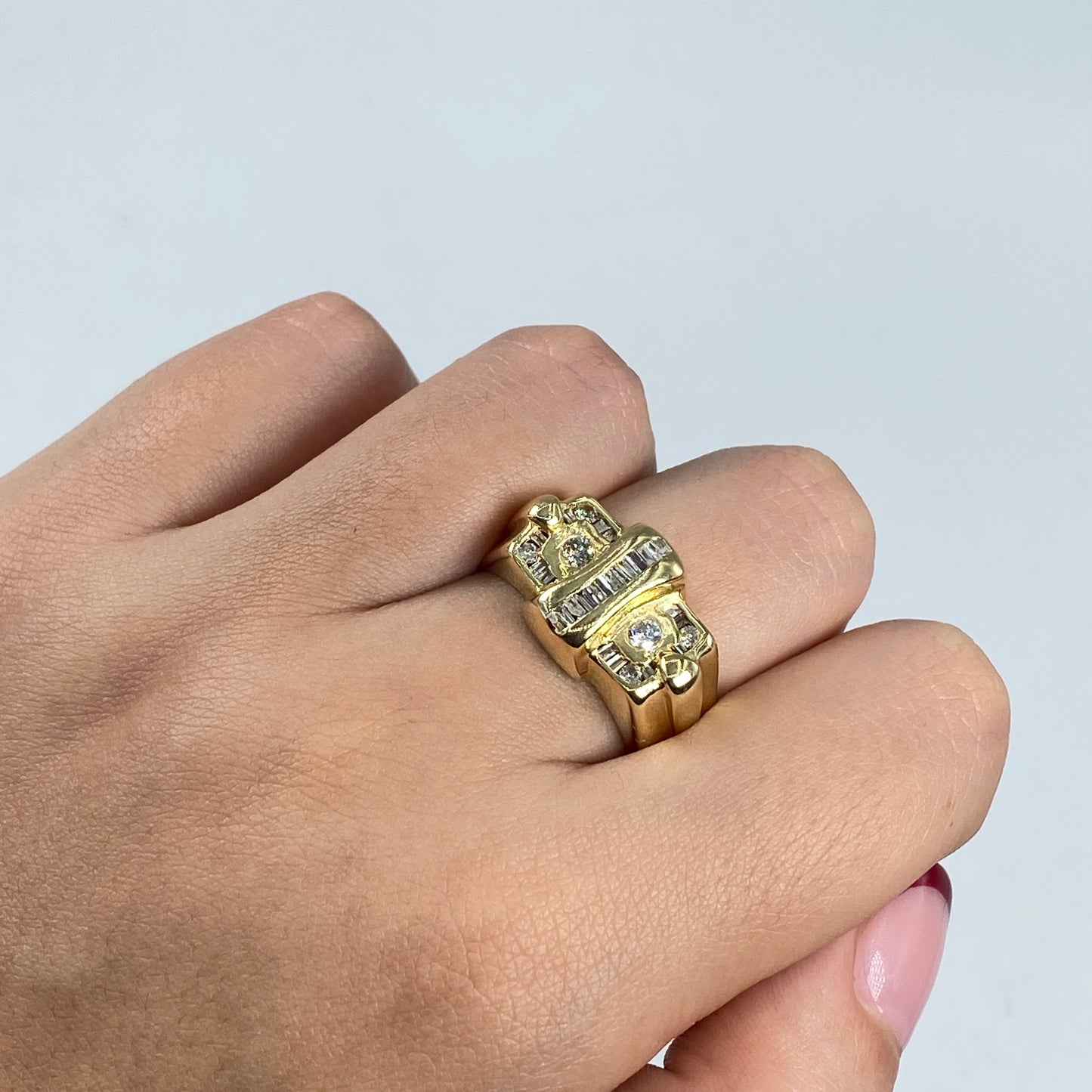 14K Diamond Baguette Cut Ring