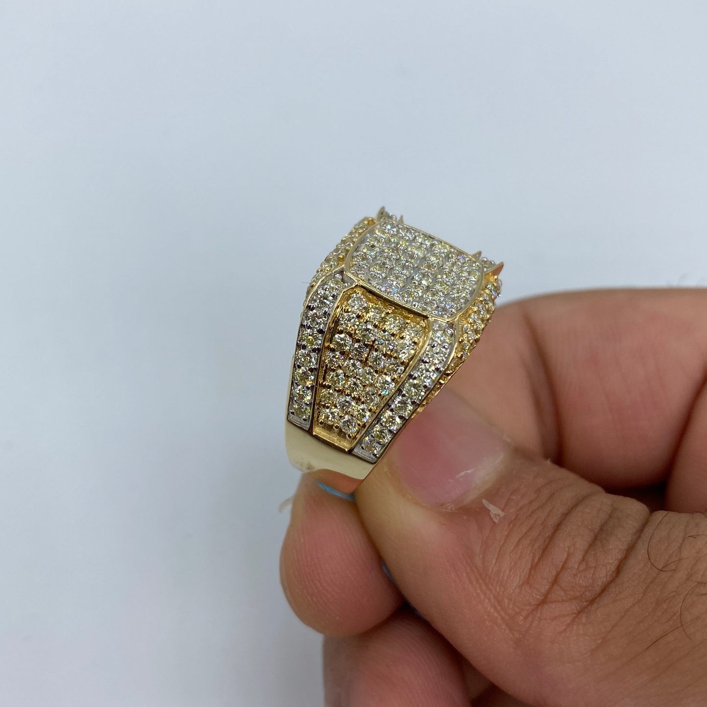 14K Roman Square Diamond Ring