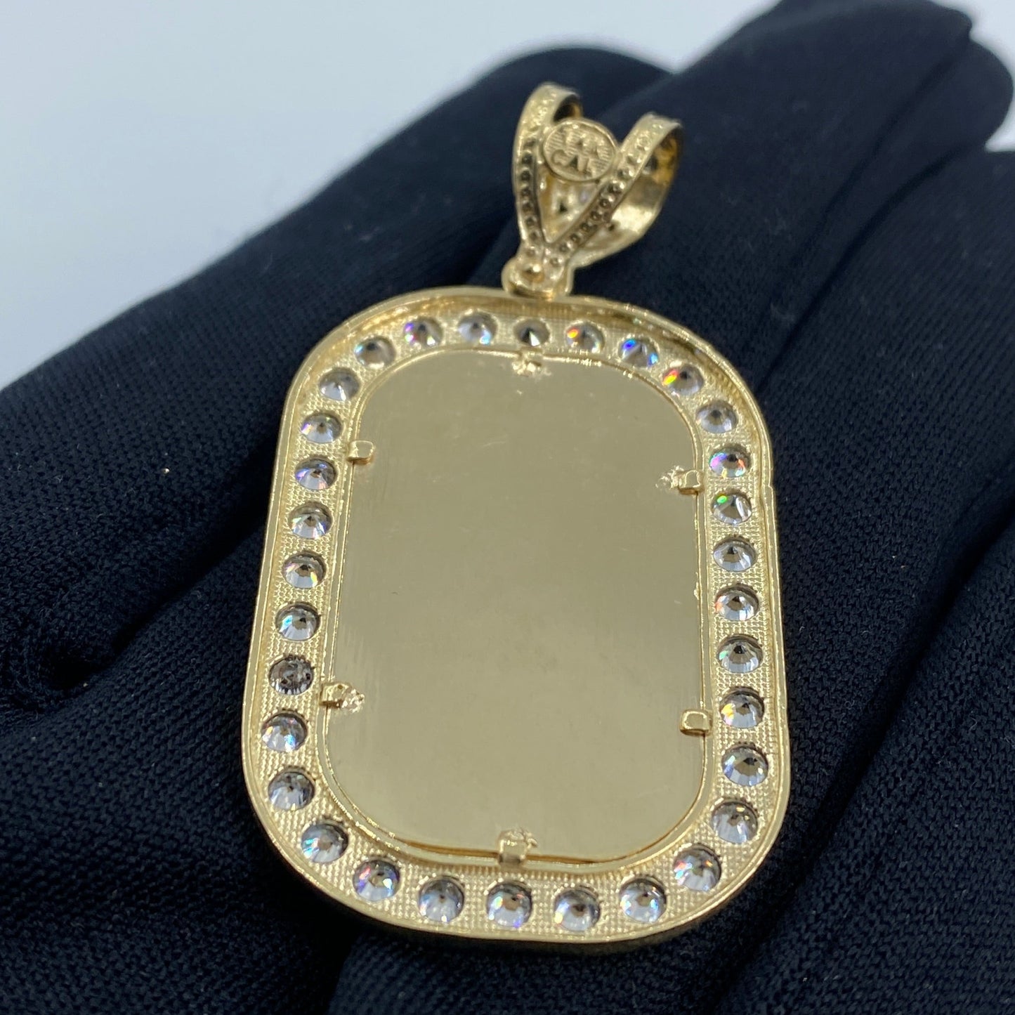 14K Rounded Rectangle Picture Photo Pendant