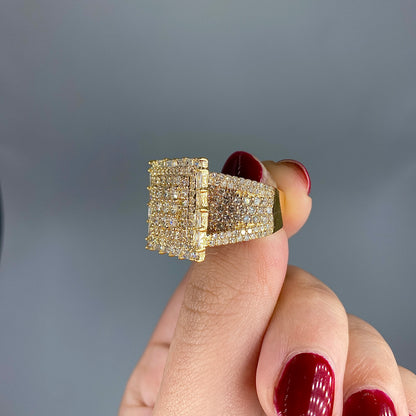 14K Diamond Square Baguette Ring
