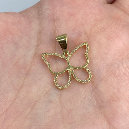 10K Butterfly Diamond Pendant