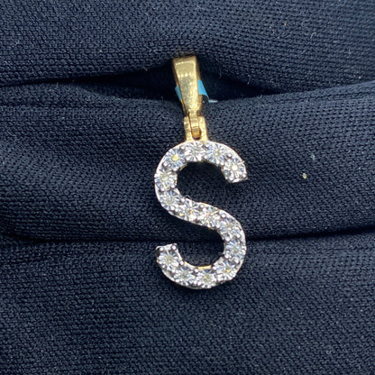 14k Single Stone Initial S Pendant