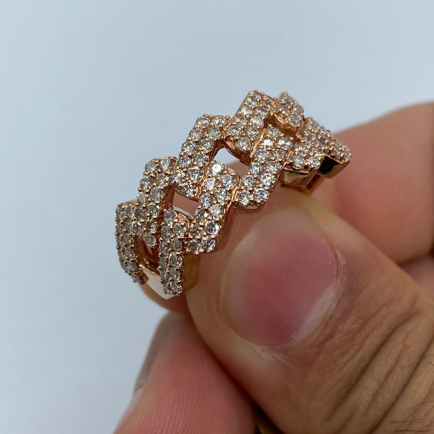 10K Big & Bold Cuban Link Diamond Ring