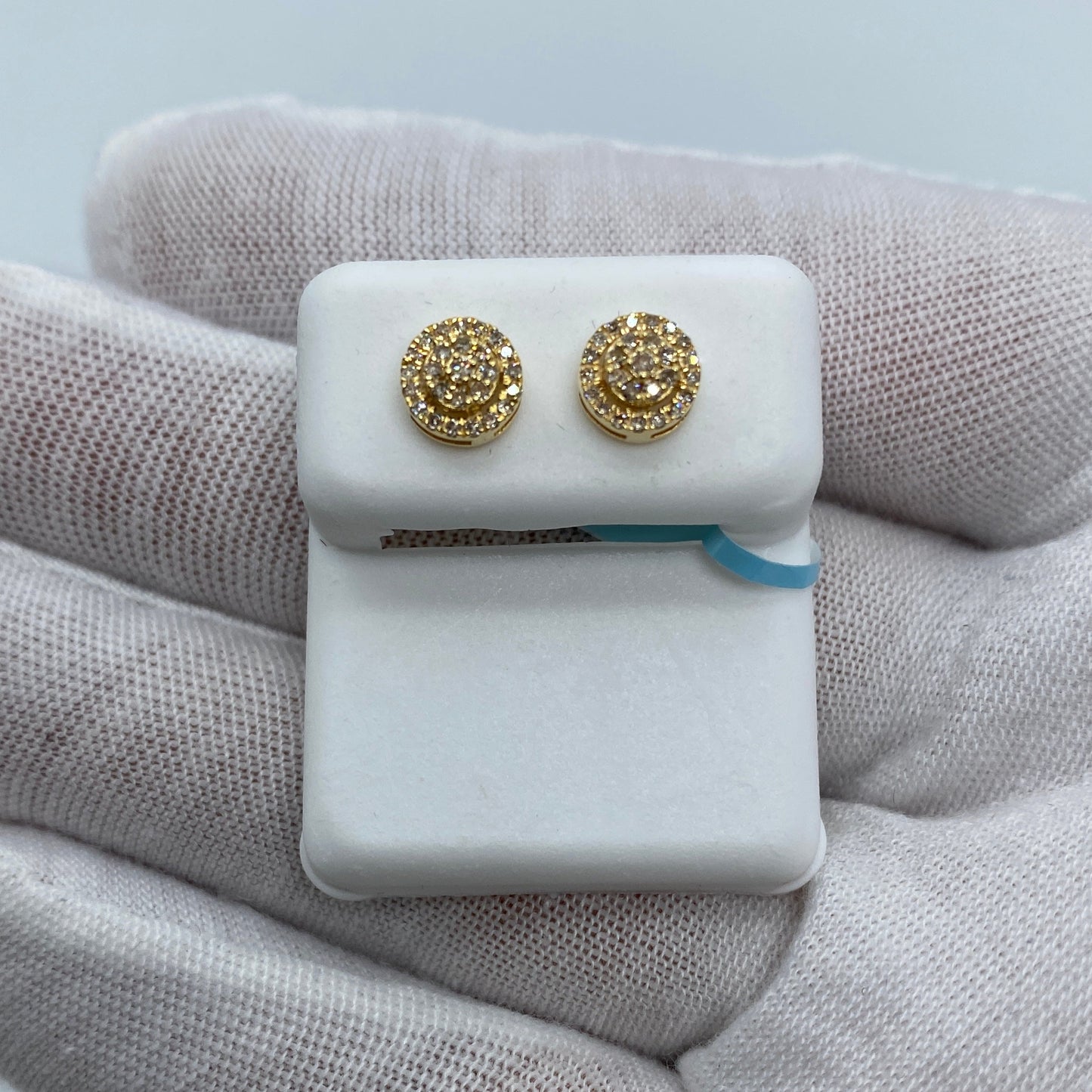 14K Saint Circle Diamond Earrings
