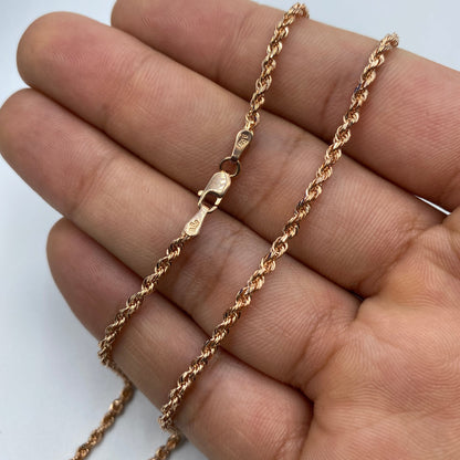 14K Rose Gold 2.7MM Rope Chain 16-26"