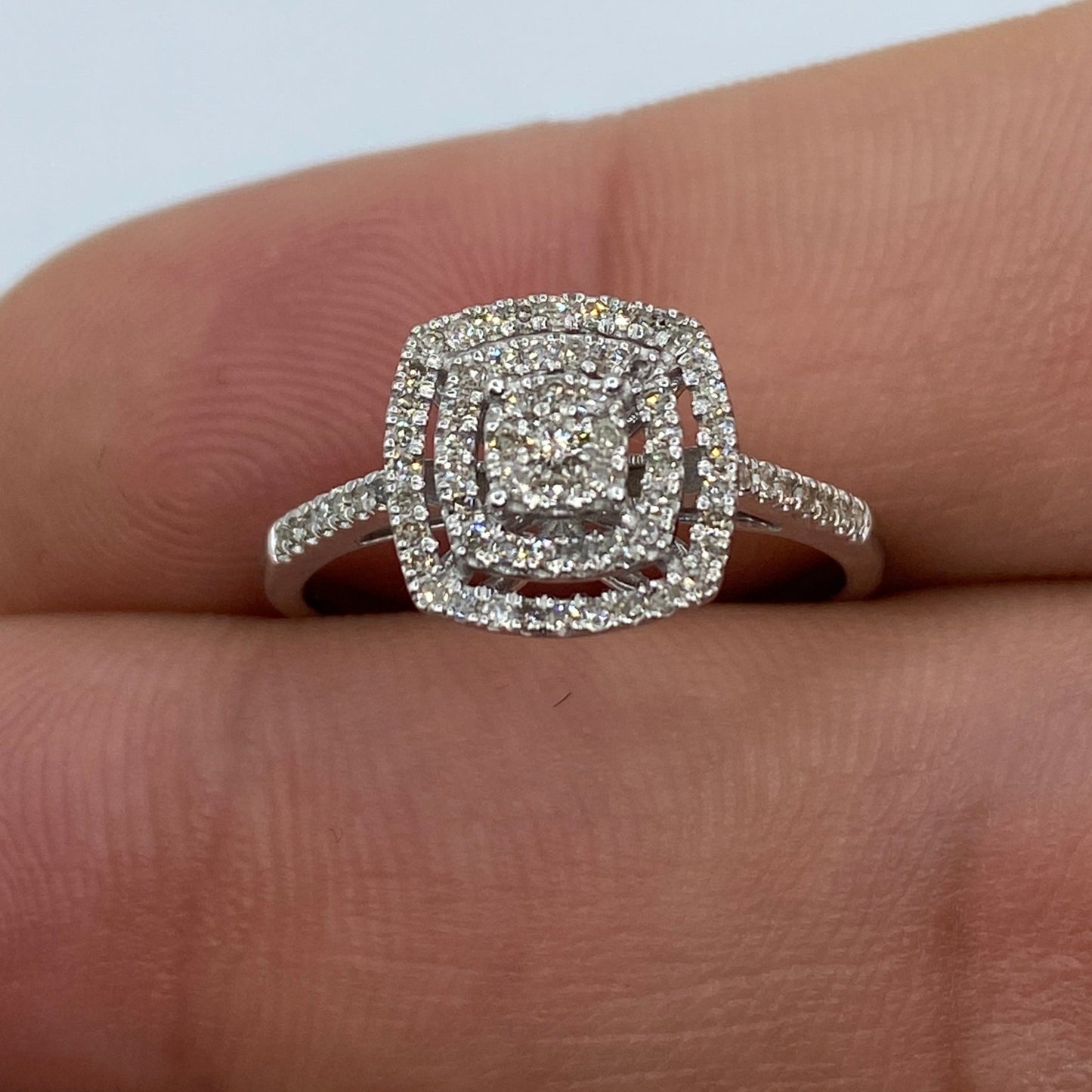 14K Square Gap Diamond Engagement Ring