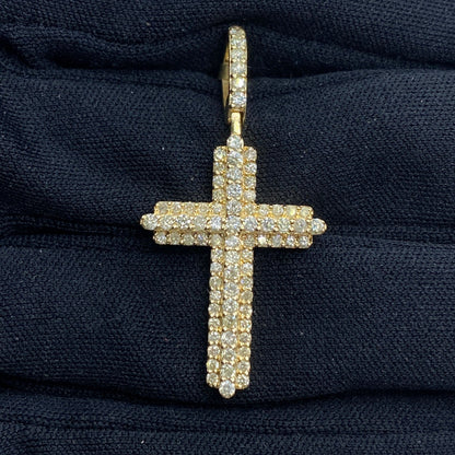10K Roman Cross Diamond Pendant