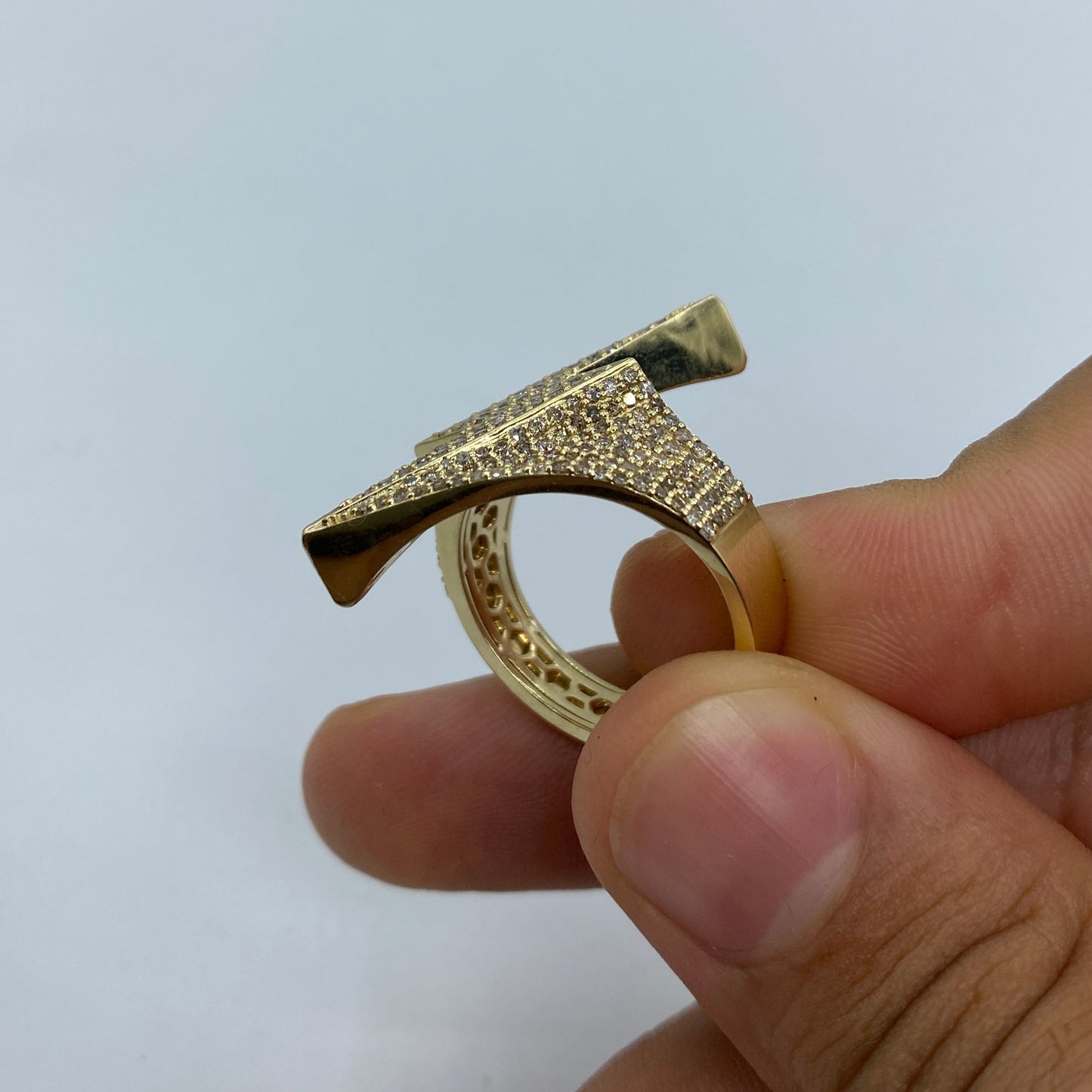 14K Lightning Diamond Ring
