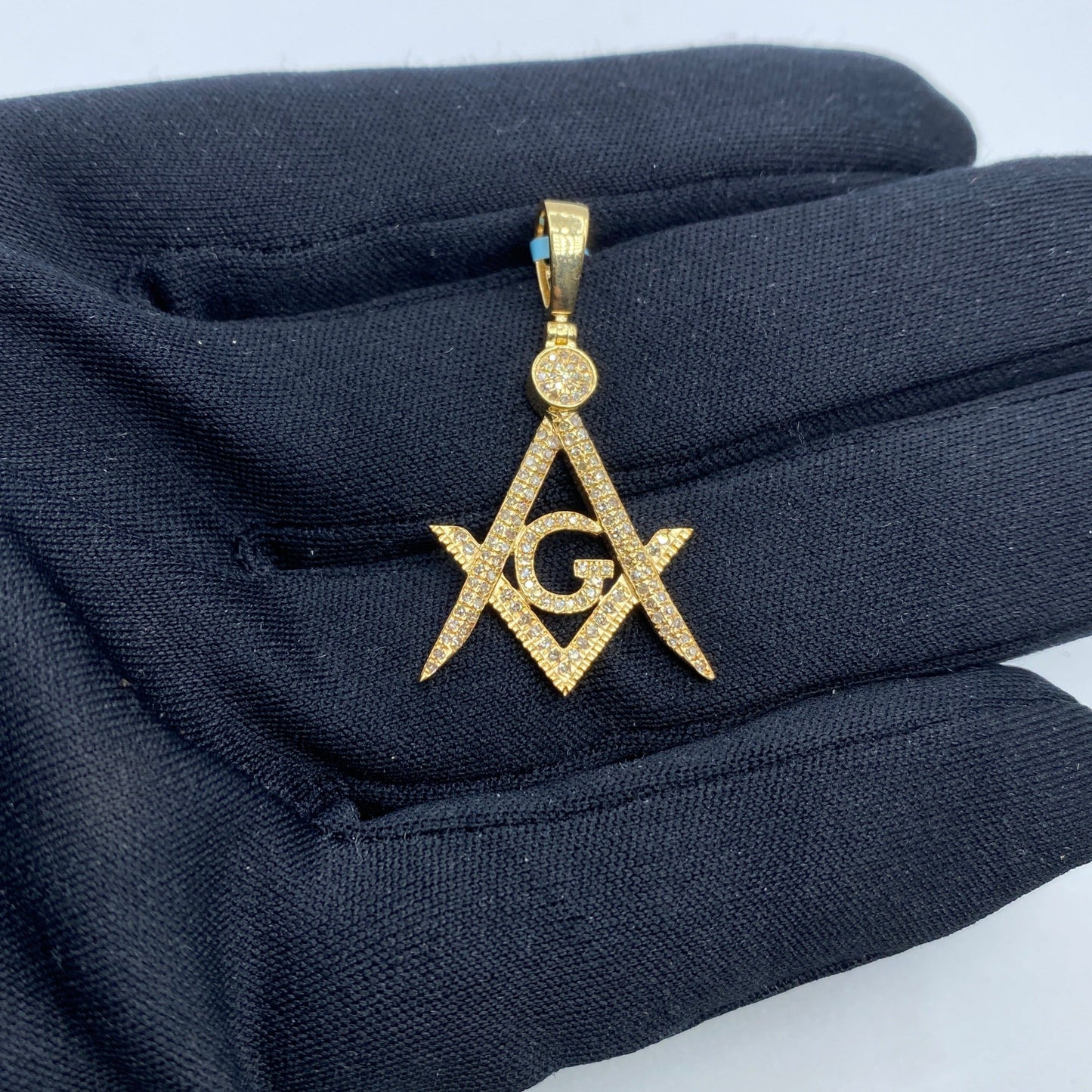 14K Fremason Masonic Diamond Pendant