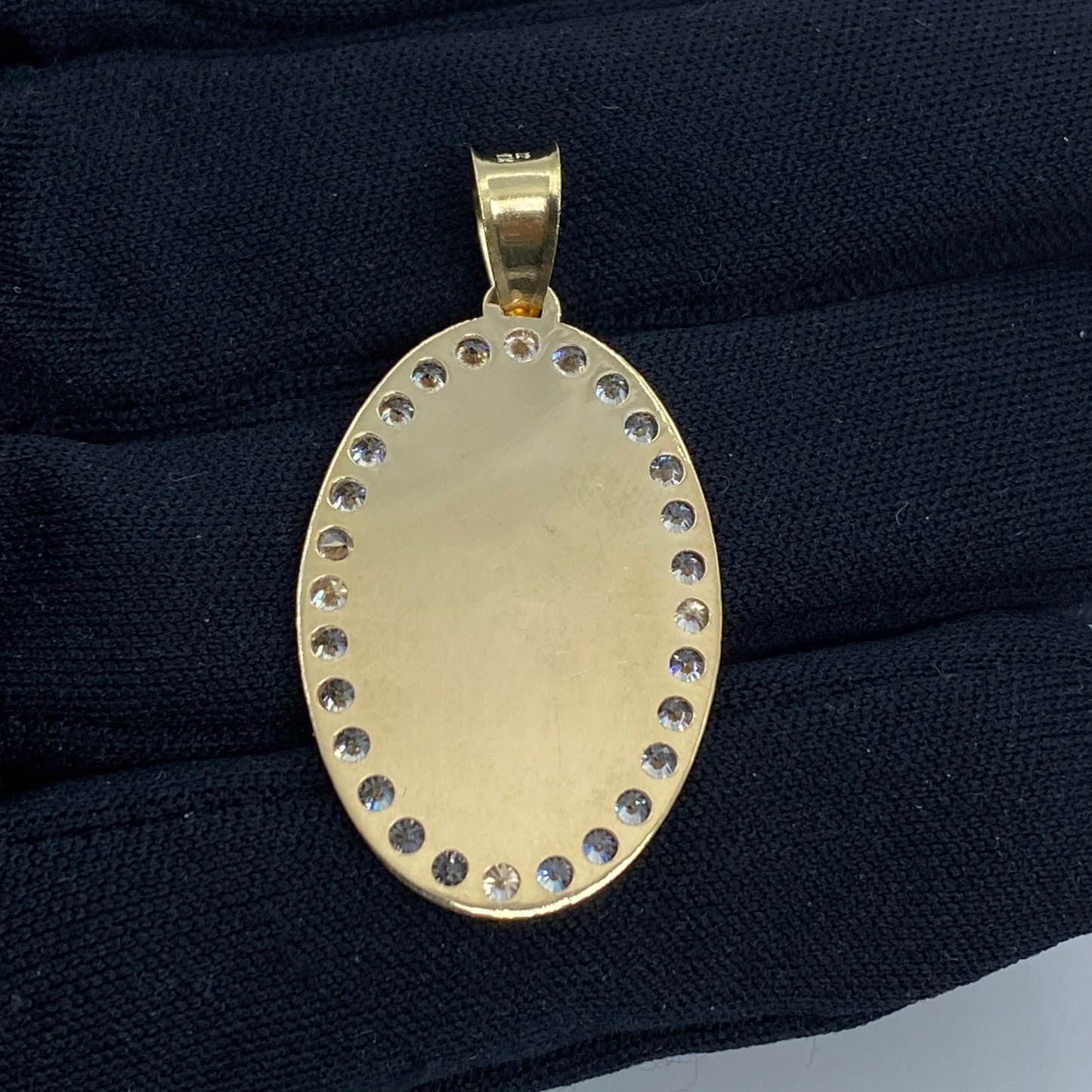 14K Oval Picture Photo Pendant
