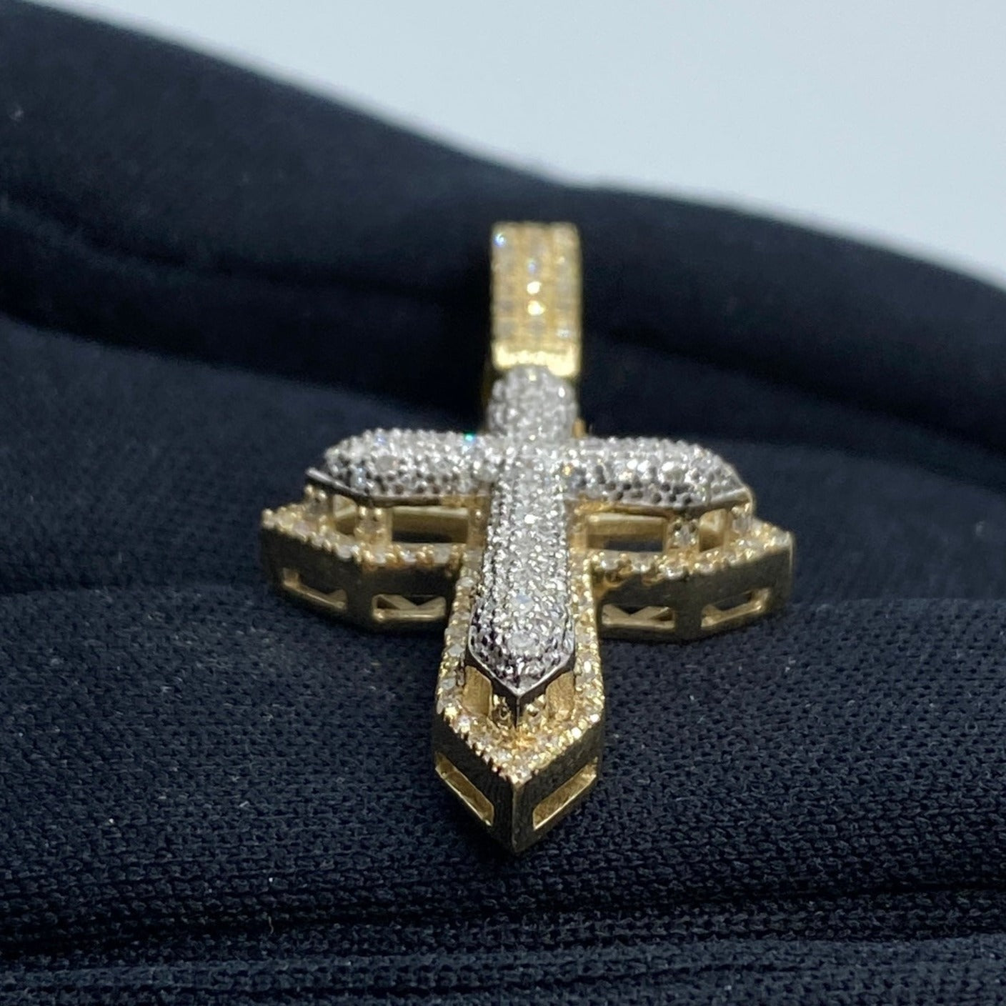 10K Angelic Cross Diamond Pendant 1.1ct
