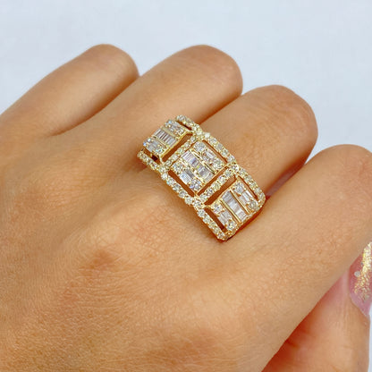 10K Nobility Square Diamond Baguette Ring