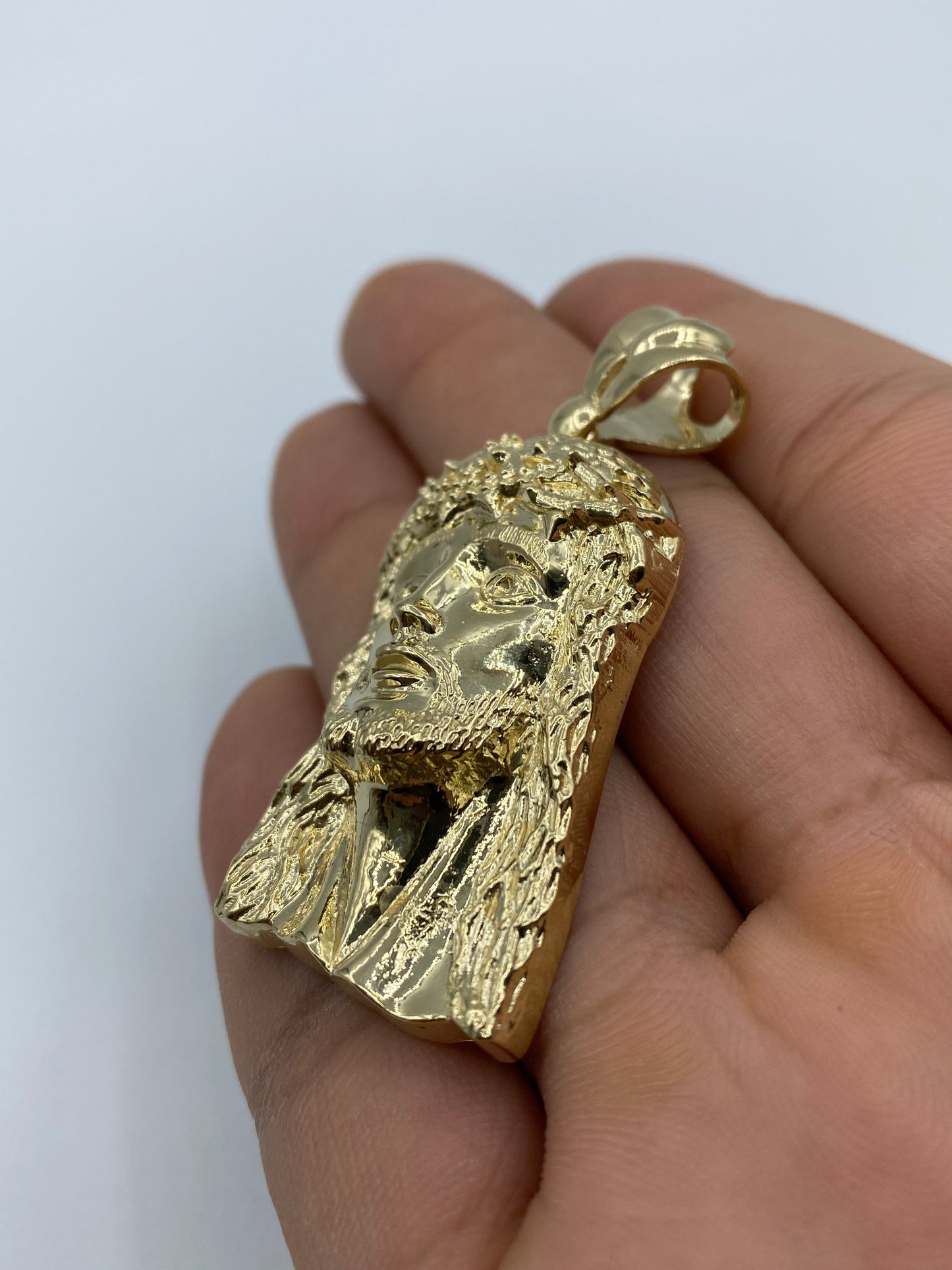 14K Jesus Head Pendant 2.25"