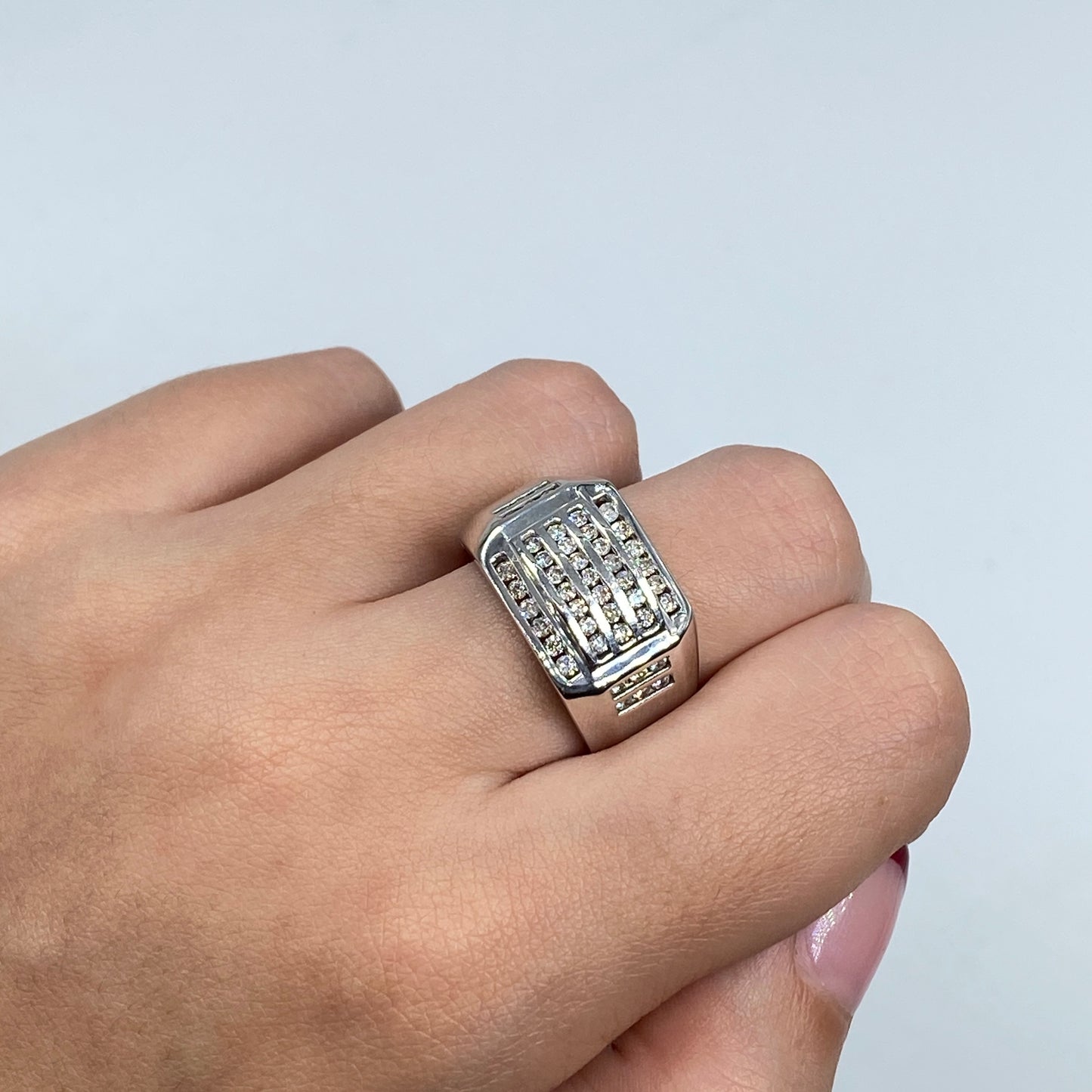 14K Diamond Tyrell Rectangle Ring