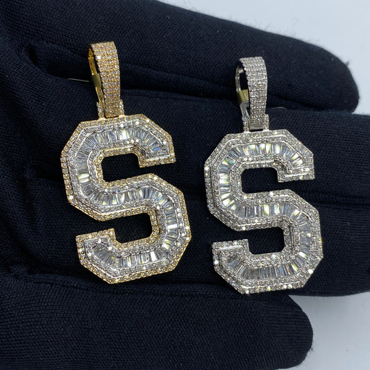 Initial S Baguette Pendant