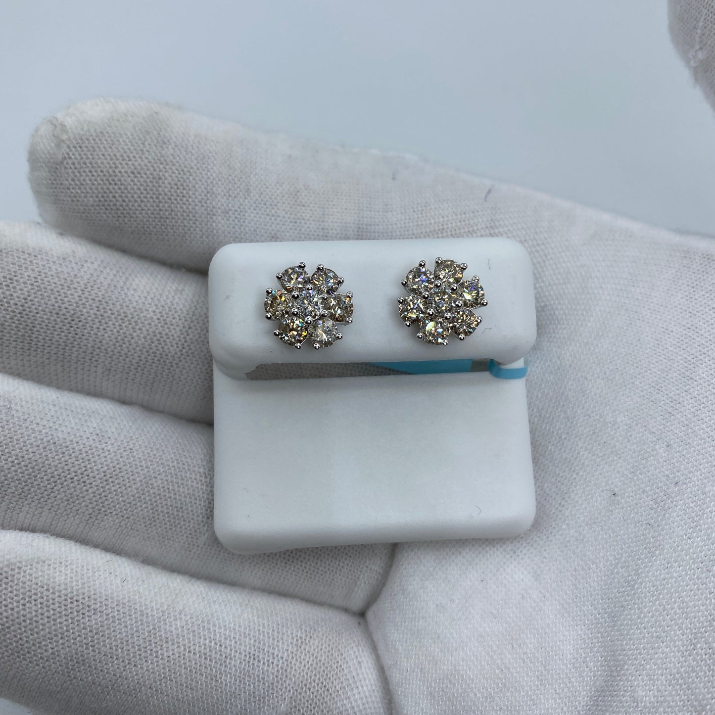 14K Snowflake Diamond Earrings
