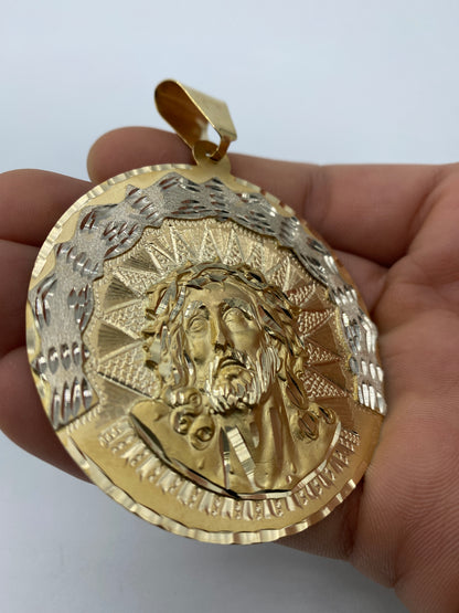 14K Face of Jesus Medal Pendant