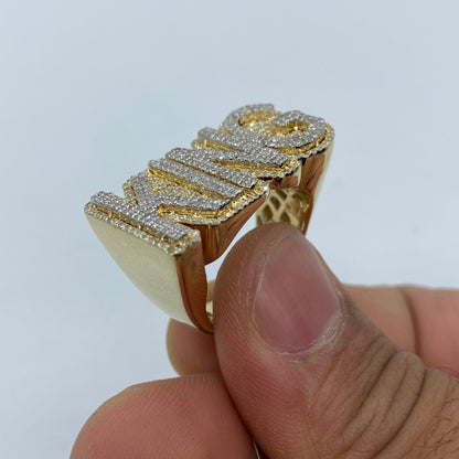 10K King Name Plate Diamond Ring