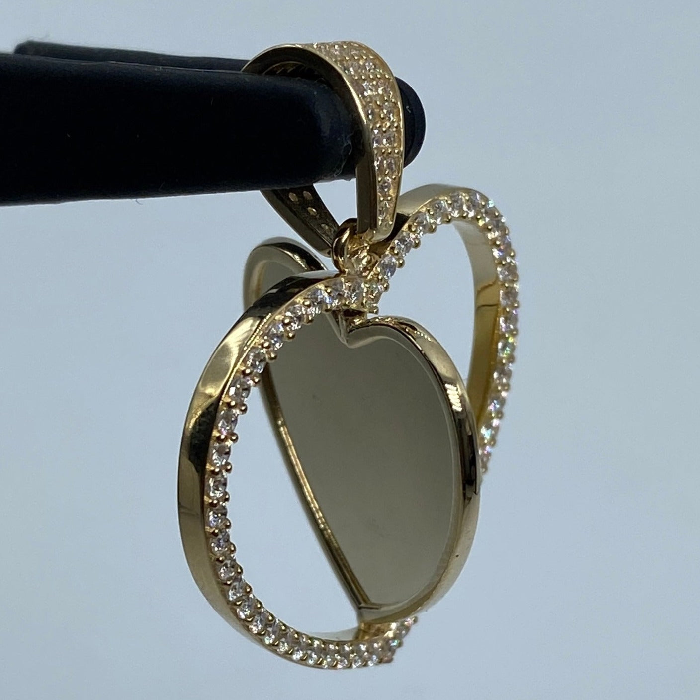 14K Spinning Heart Picture Photo Pendant