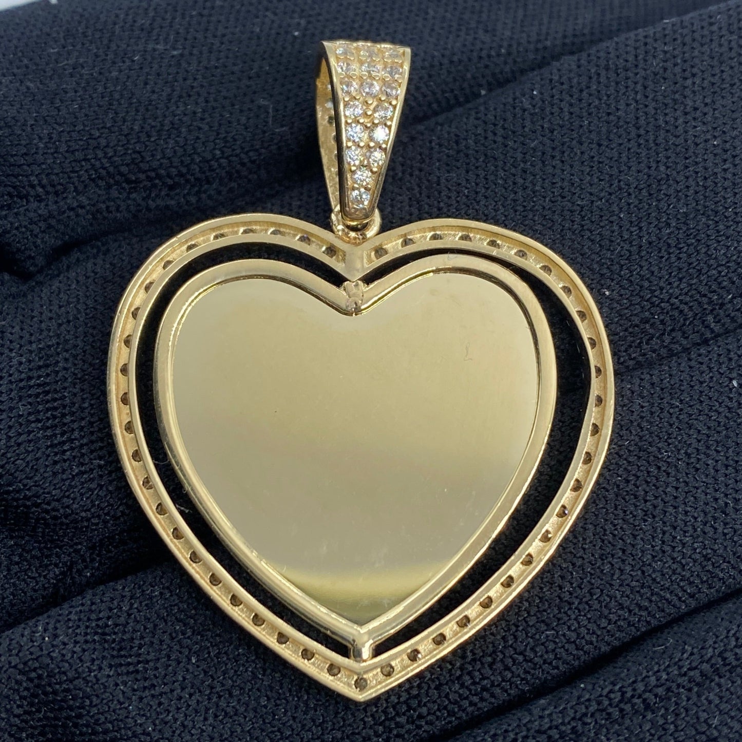 14K Spinning Heart Picture Photo Pendant