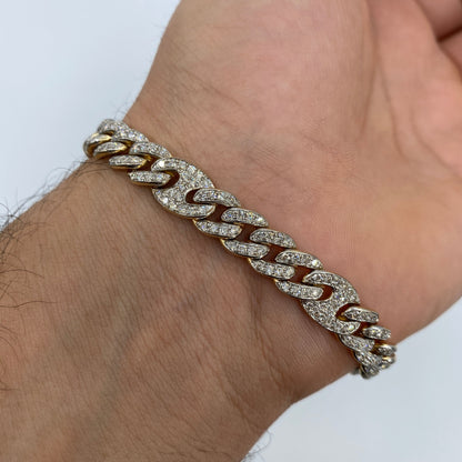 14K White Gold Chain Diamond Bracelet