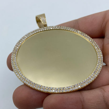 10K Jumbo Round Picture Photo Pendant