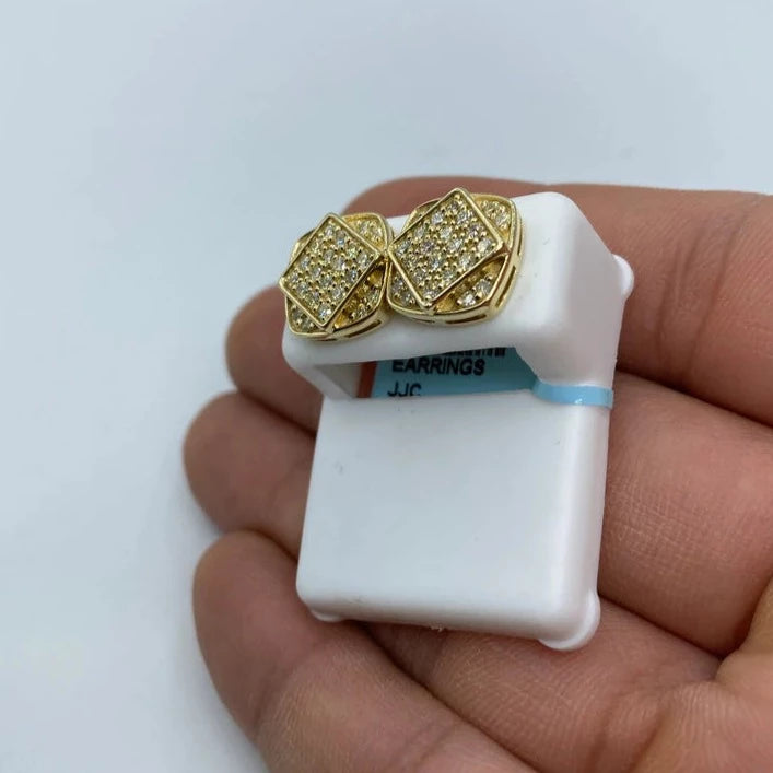 14K Square Infinity Diamond Earrings Jumbo