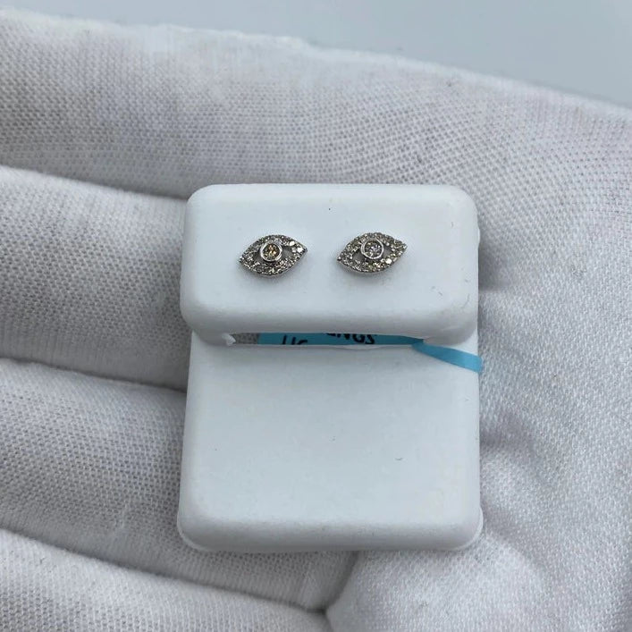 14K Eye Diamond Earrings