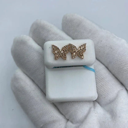 14K Butterfly Diamond Earrings