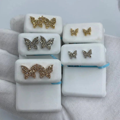 14K Butterfly Diamond Earrings