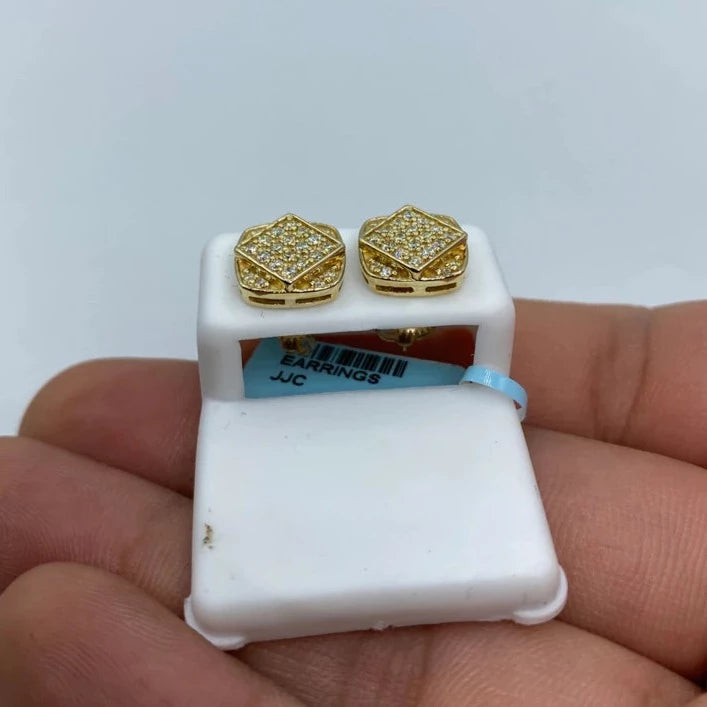 14K Square Infinity Diamond Earrings Large