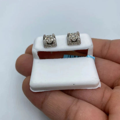 14K Castle Diamond Earrings Large