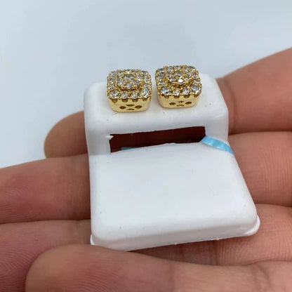 14K Elite Square Diamond Earrings