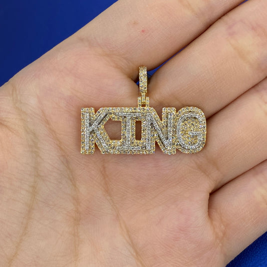 10K King Name Plate Pendant