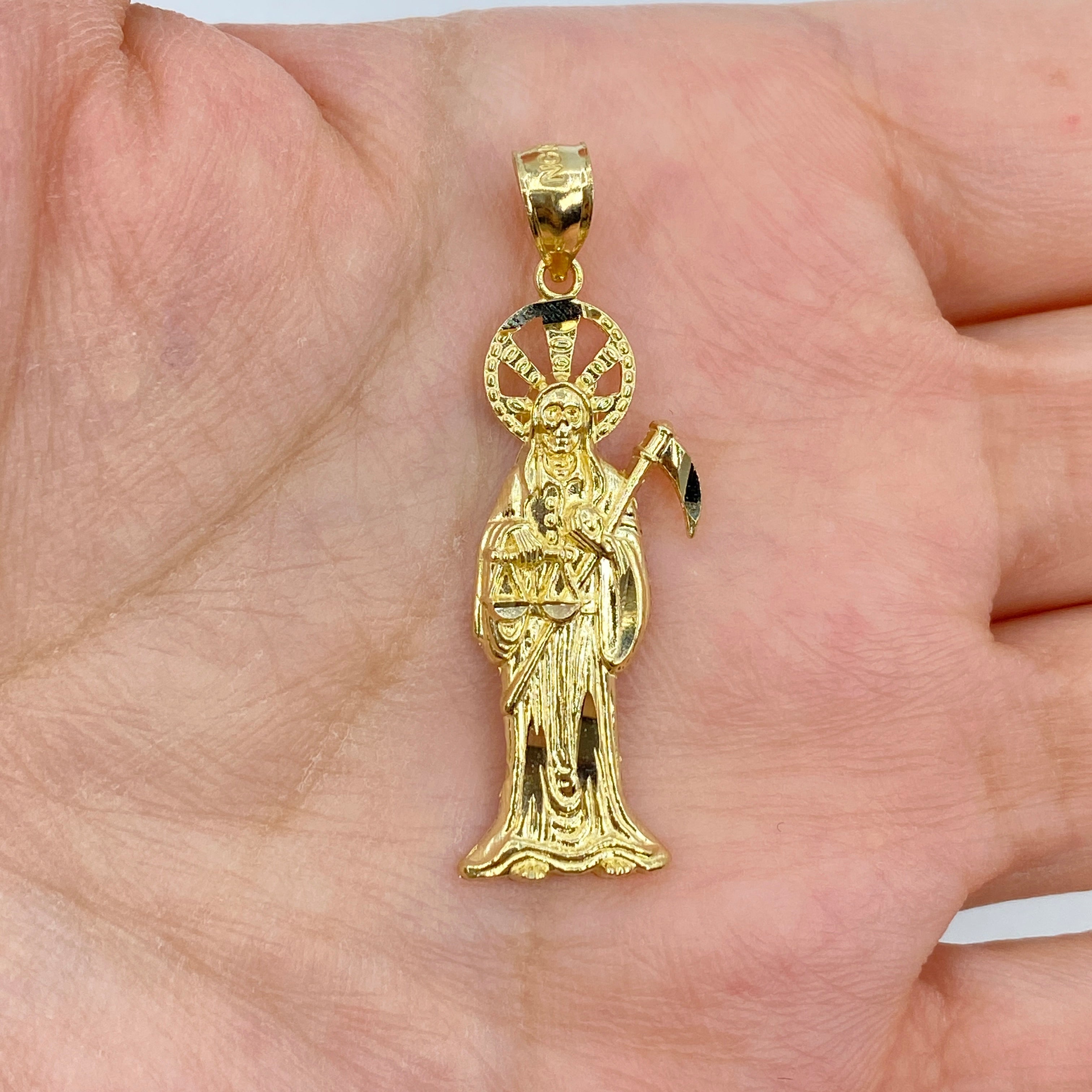 Gold grim reaper on sale pendant