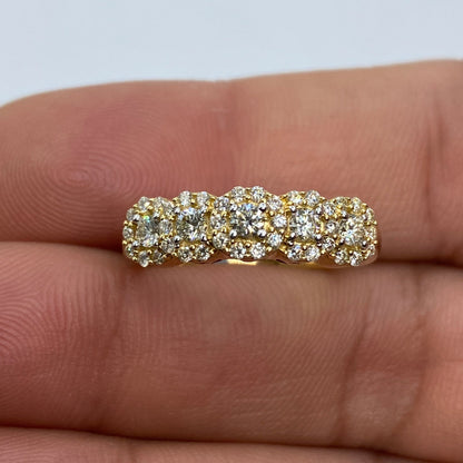 14K Quintuple Flower Diamond Engagement Ring