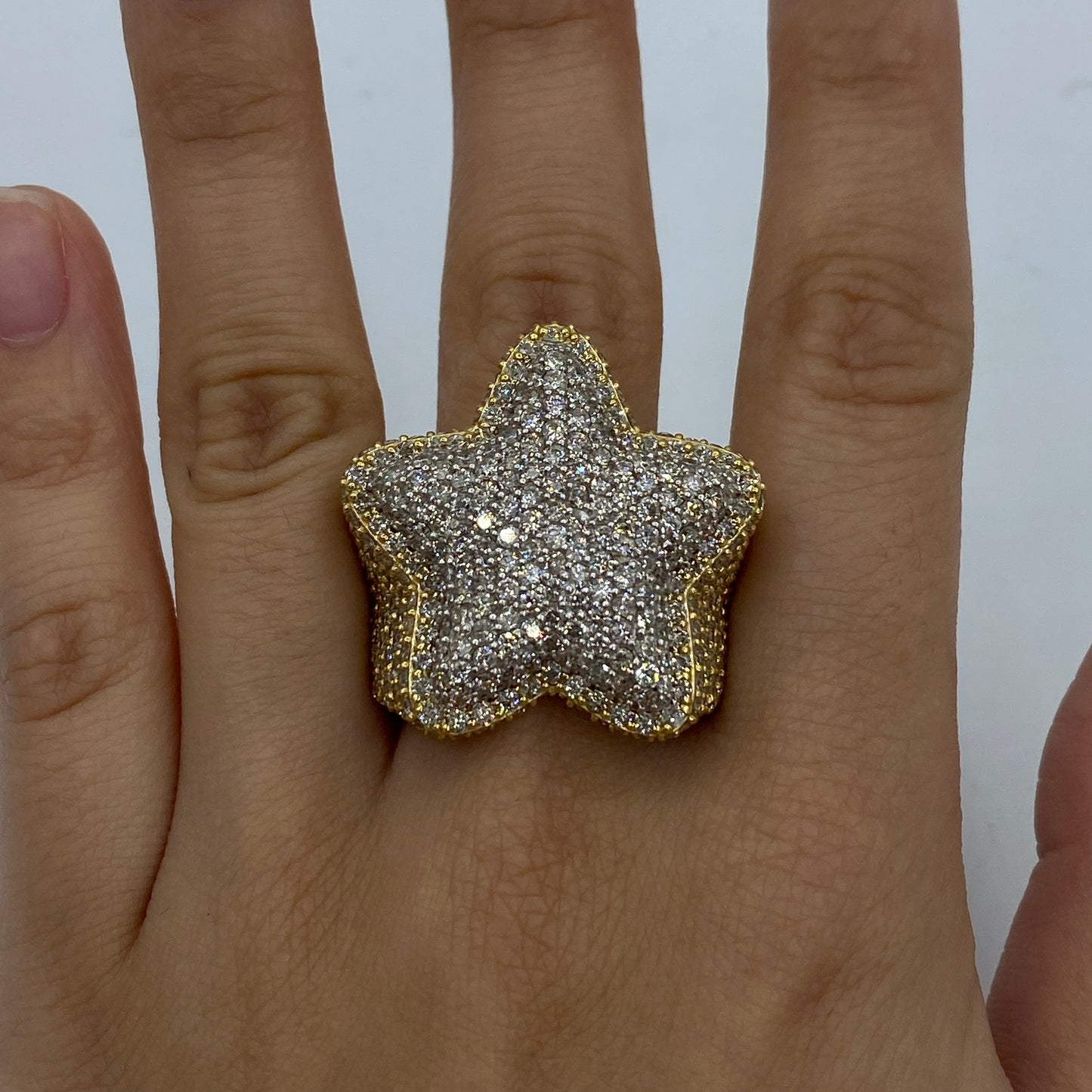 14K Custom Rounded Star Diamond Ring