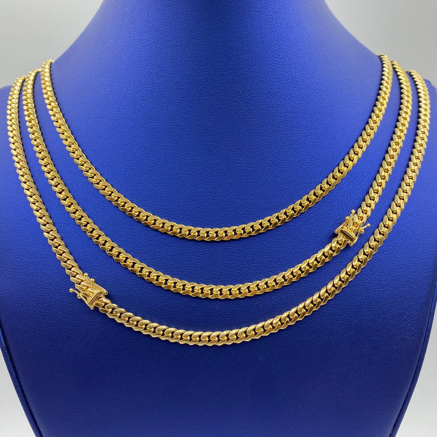 Miami Cuban Link Chain Real Solid 14K Yellow Gold Full Collection