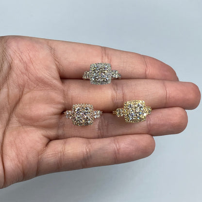 14K Admire Jumbo Halo Square Diamond Engagement Ring