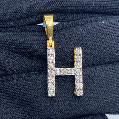 14k Single Stone Initial H Pendant