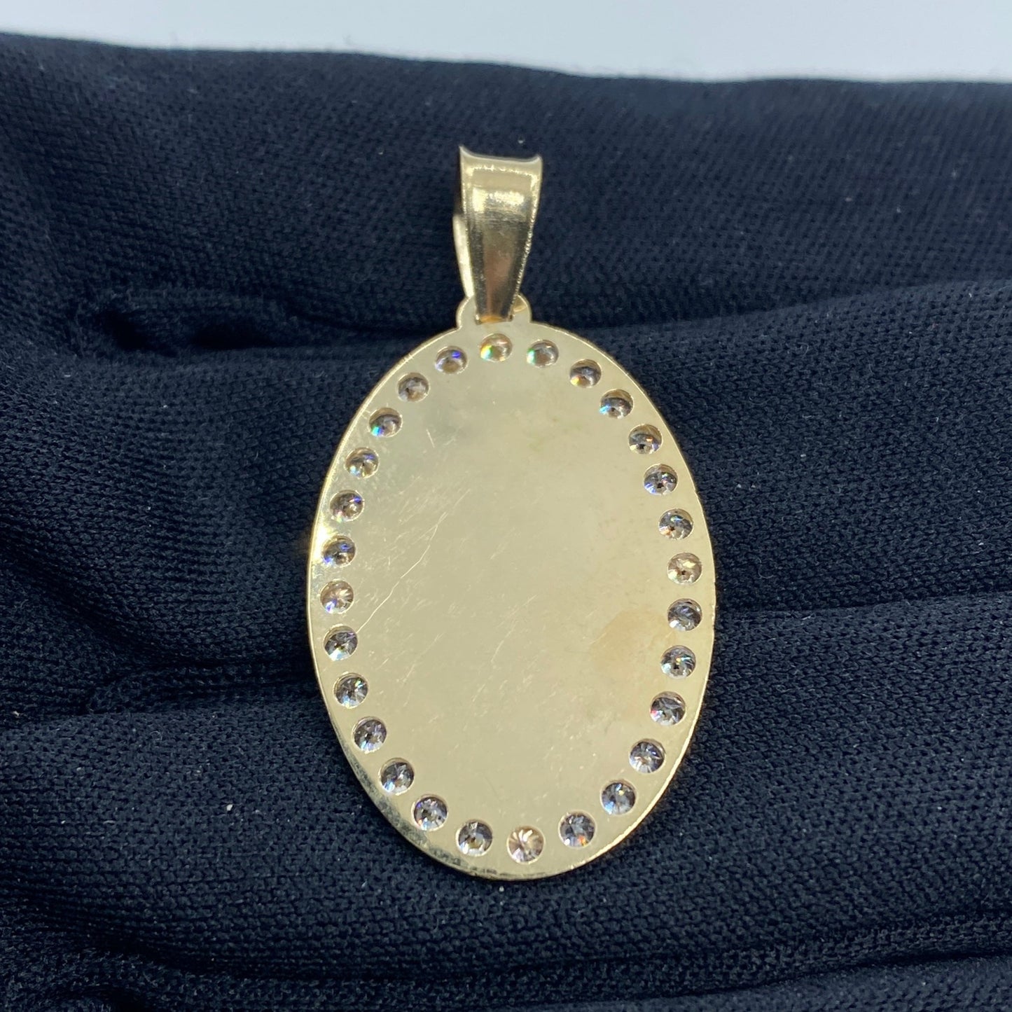 10K Oval Picture Photo Pendant