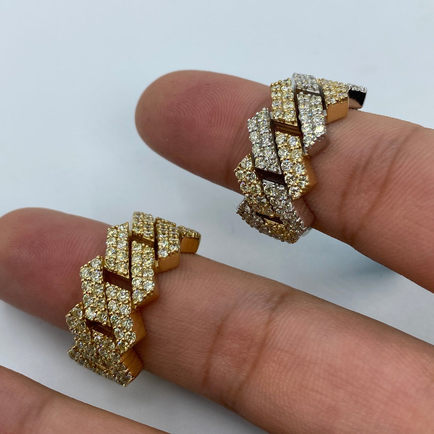 14K Bold Cuban Link Diamond Ring